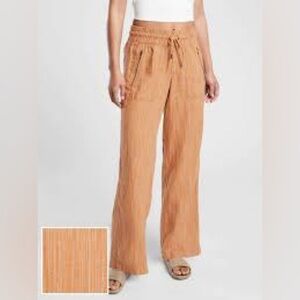 Athleta Cabo Linen Textured Wide Leg Pants